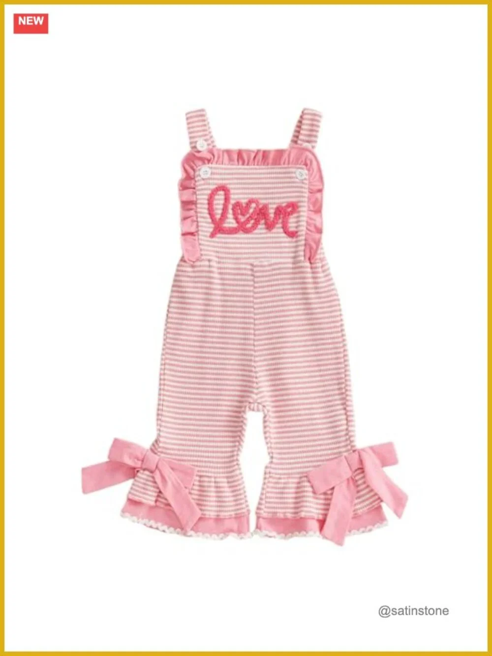 Toddler Girl Lucky Charm Romper Jumpsuit Shamrock Sleeveless Flared Bell Bottoms